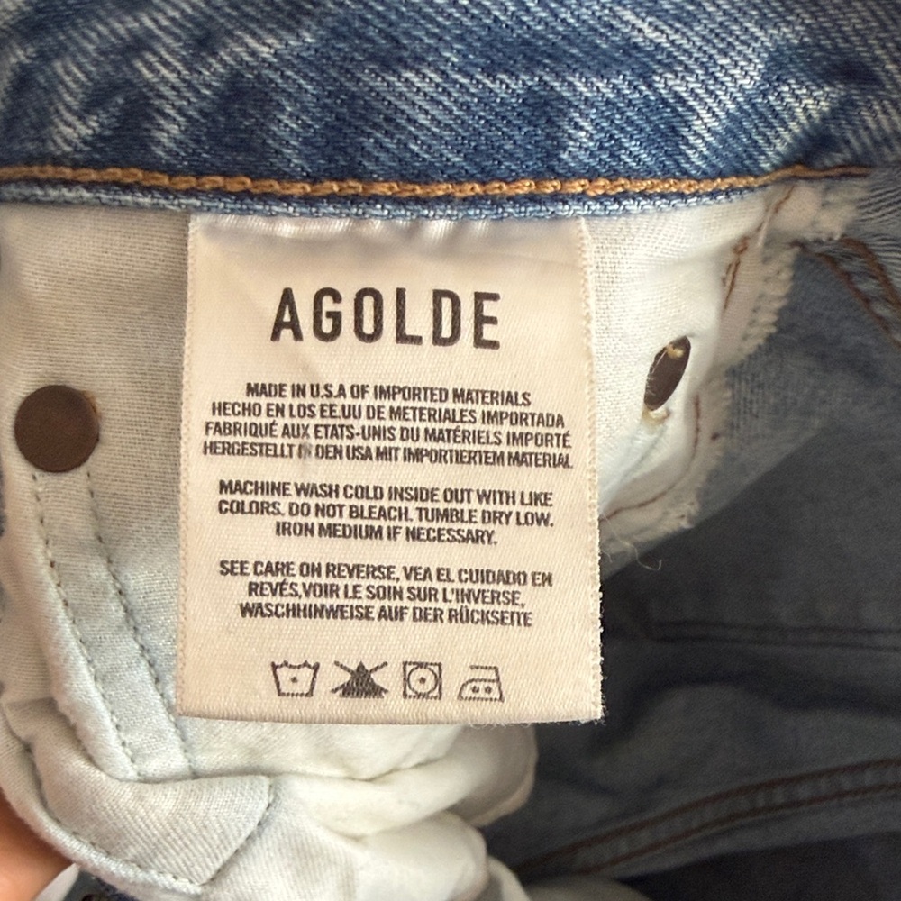 Agolde Cherie High Rise Straight Jeans in Merit Light Wash Denims Jeans Size 26 - Picture 4 of 7